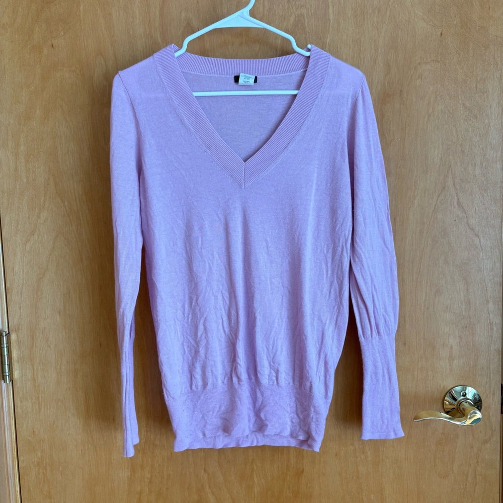 J. Crew Lavender Knit Top v-neck 47846